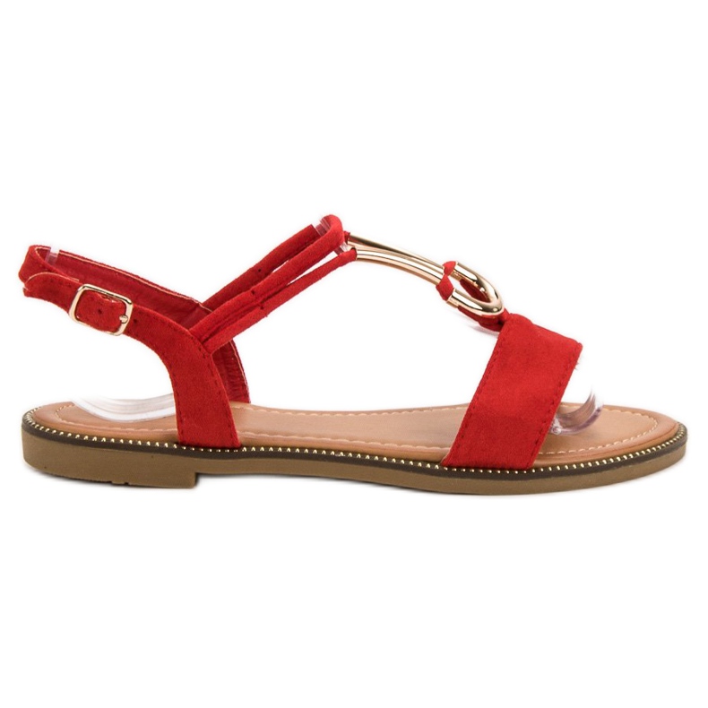 Laura Mode Sandalias de ante rojo