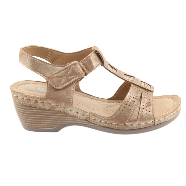 Sandalias cómodas de mujer DK dorado beige marrón