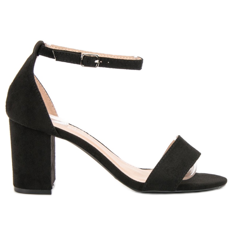 Super Mode Sandalias de gamuza elegantes negro