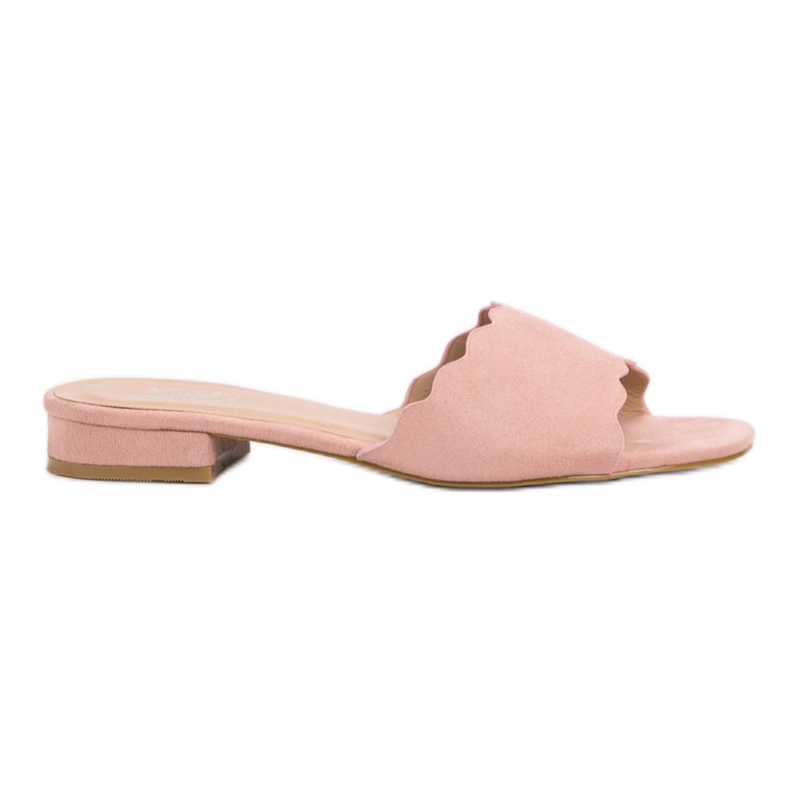 Small Swan Chanclas en talón plano rosado