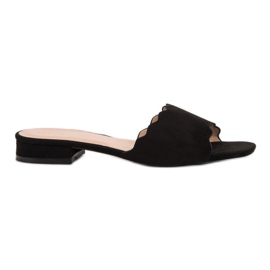 Small Swan Chanclas en talón plano negro