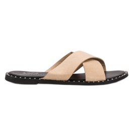 Small Swan Pantuflas de Ante Beige