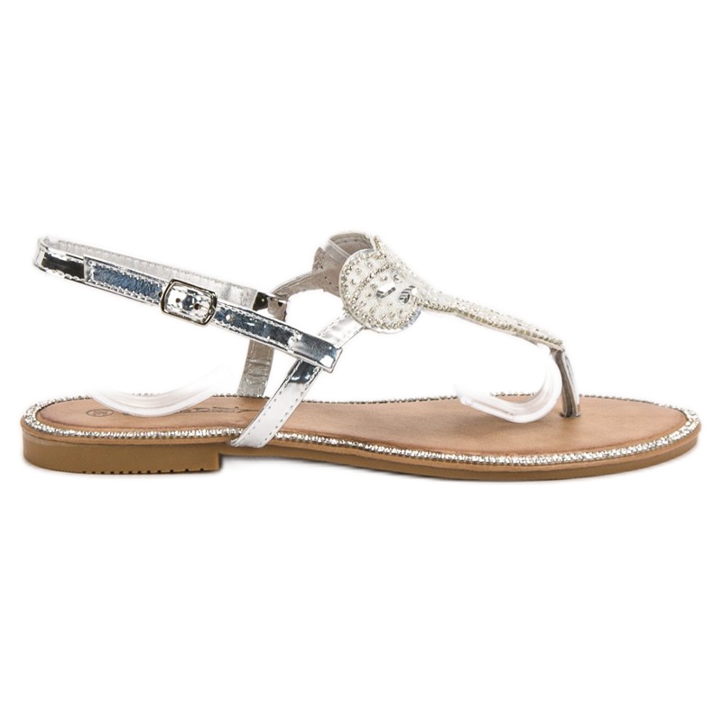 Queentina Cómodas sandalias plateadas gris