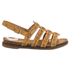 Renda Cómodas sandalias camel marrón