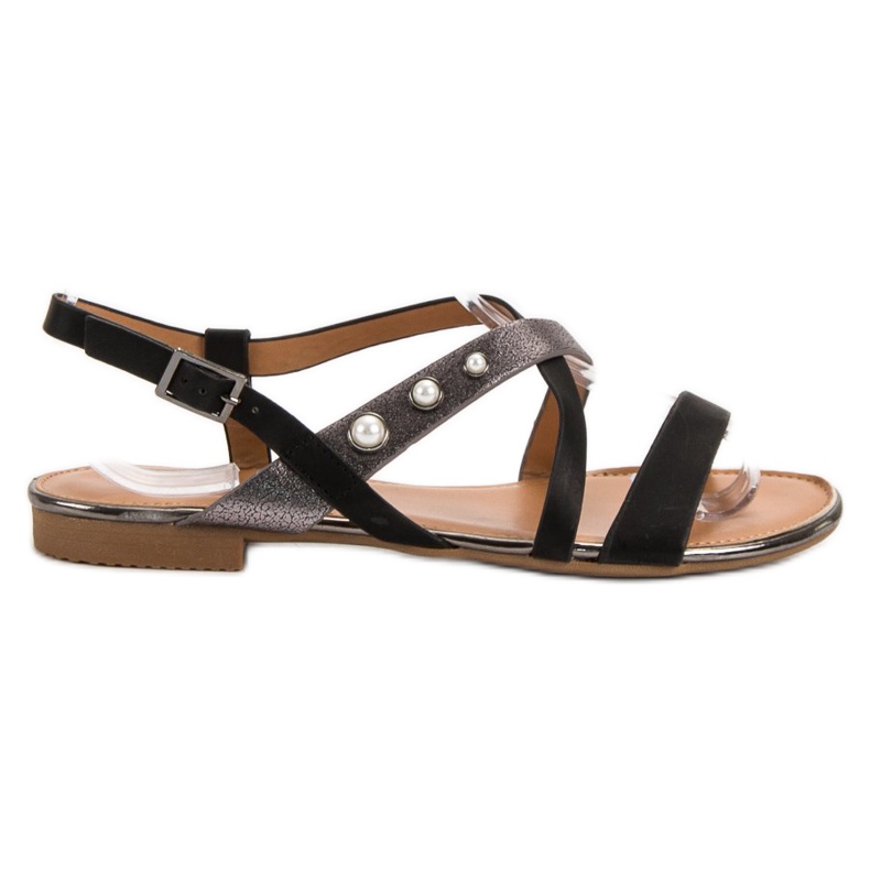 Small Swan Sandalias con Perlas negro Small Swan Sandalias con Perlas negro