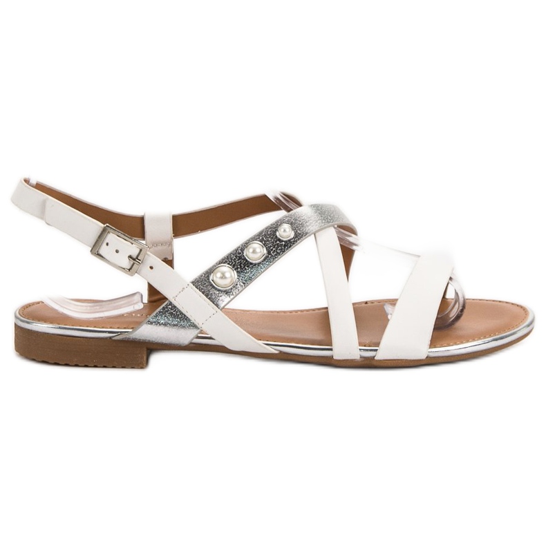Small Swan Sandalias con Perlas blanco