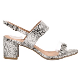 Ideal Shoes Sandalias de mujer de moda gris
