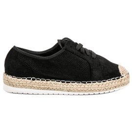 Ideal Shoes Alpargatas con cordones negro