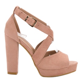 SHELOVET Sandalias en la plataforma rosa