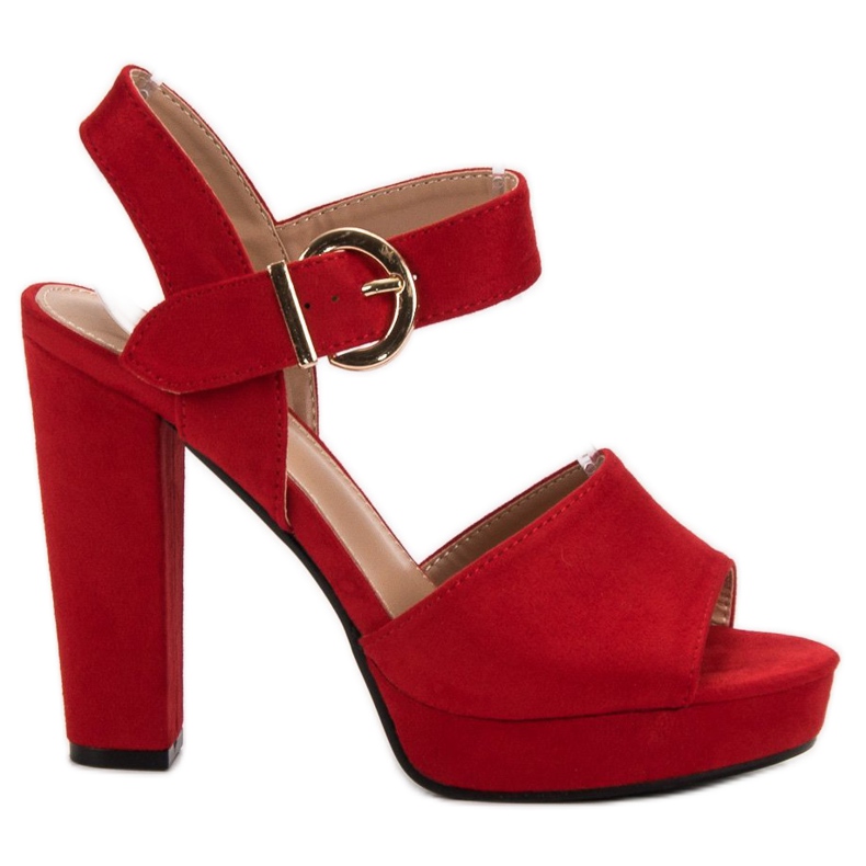 SHELOVET Sandalias rojas en la plataforma rojo