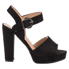 SHELOVET Sandalias negras en la plataforma negro