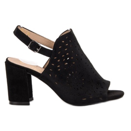 SHELOVET Sandalias cerradas de ante negro