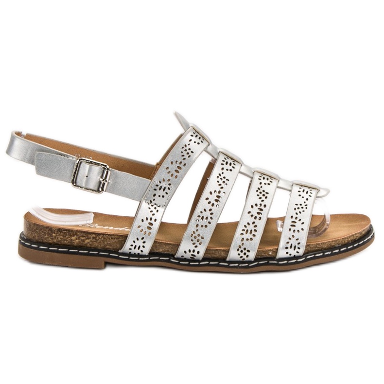 Renda Cómodas sandalias plateadas gris