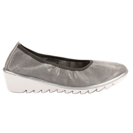 Filippo Bailarina de cuero en cuña gris Filippo Bailarina de cuero en cuña gris