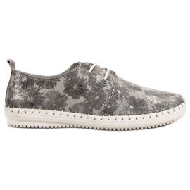 Filippo Botas de cuero atadas gris