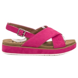 Goodin Sandalias de ante rosa