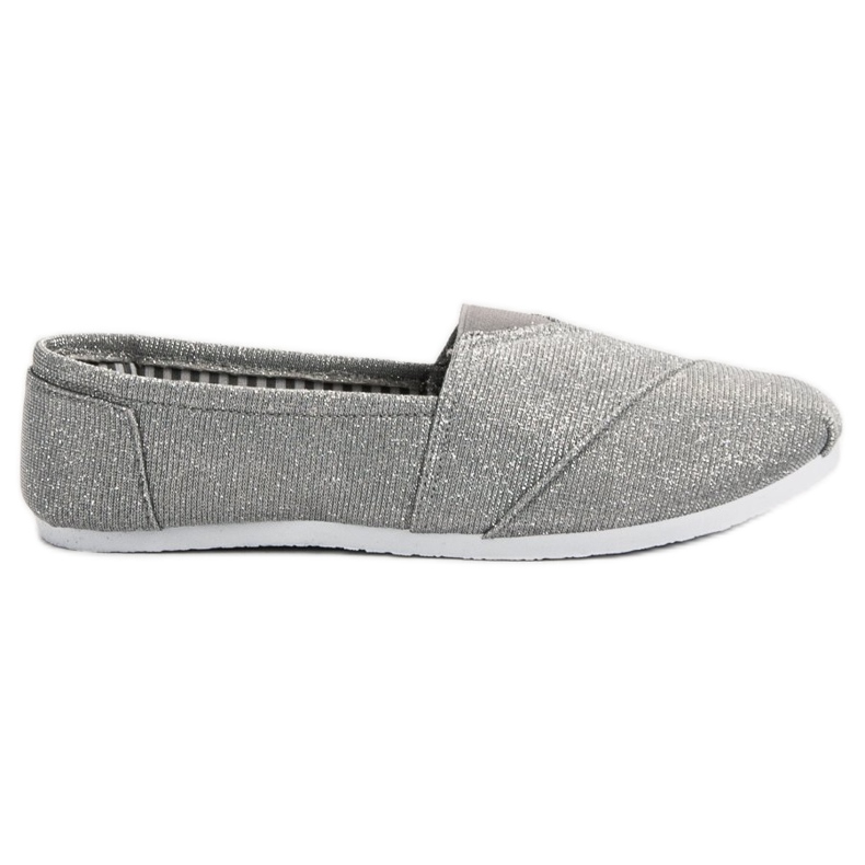 SHELOVET Zapatillas slip on con purpurina gris