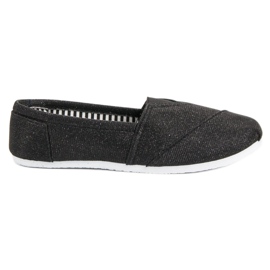 SHELOVET Zapatillas slip on con purpurina negro