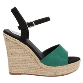 Alpargatas Verdes con cuñas LL-190 Verde