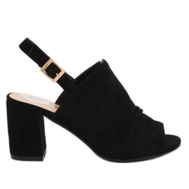 Sandalias negras de tacón JM5840N Negro