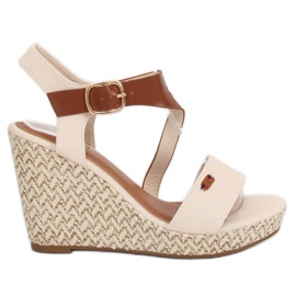 Sandalias en cuña beige BL-360 Beige