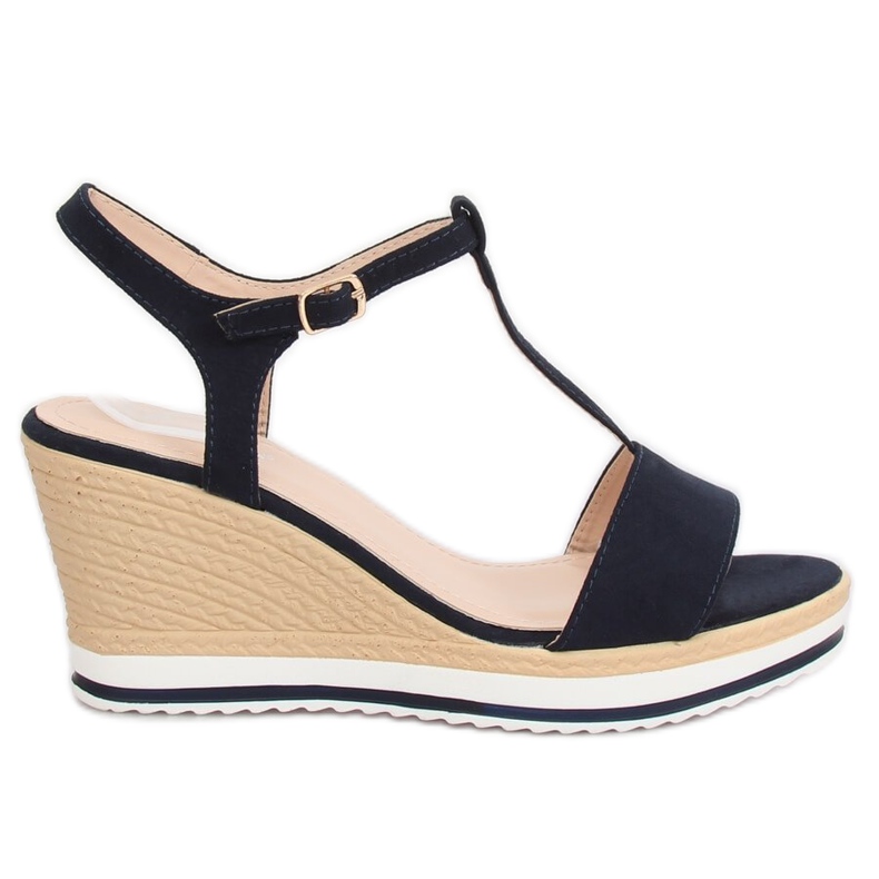 Sandalias con cuña H-59 Azul azul marino