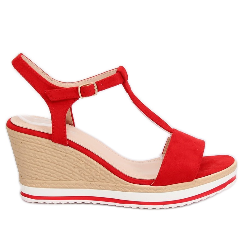 Sandalias rojas con cuña H-59 Rojo