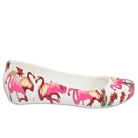 Meliski con flamencos blancos CK85 Blanco púrpura multicolor