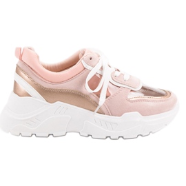 SHELOVET Zapatillas transparentes en la plataforma rosado SHELOVET Zapatillas transparentes en la plataforma rosado