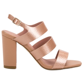 SHELOVET Sandalias rosadas en una barra