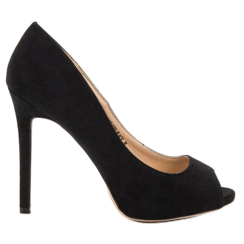 Jumex Tacones sexy con punta abierta negro