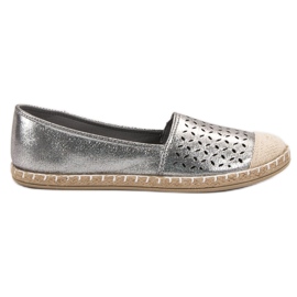 New Tlck Alpargatas con purpurina gris