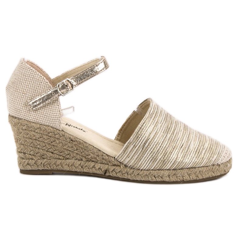 SHELOVET Alpargatas de cuña marrón amarillo