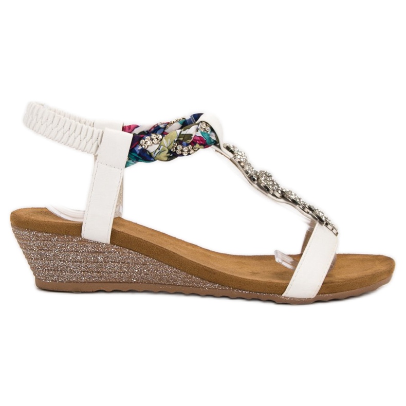 SHELOVET Sandalias con adornos blanco