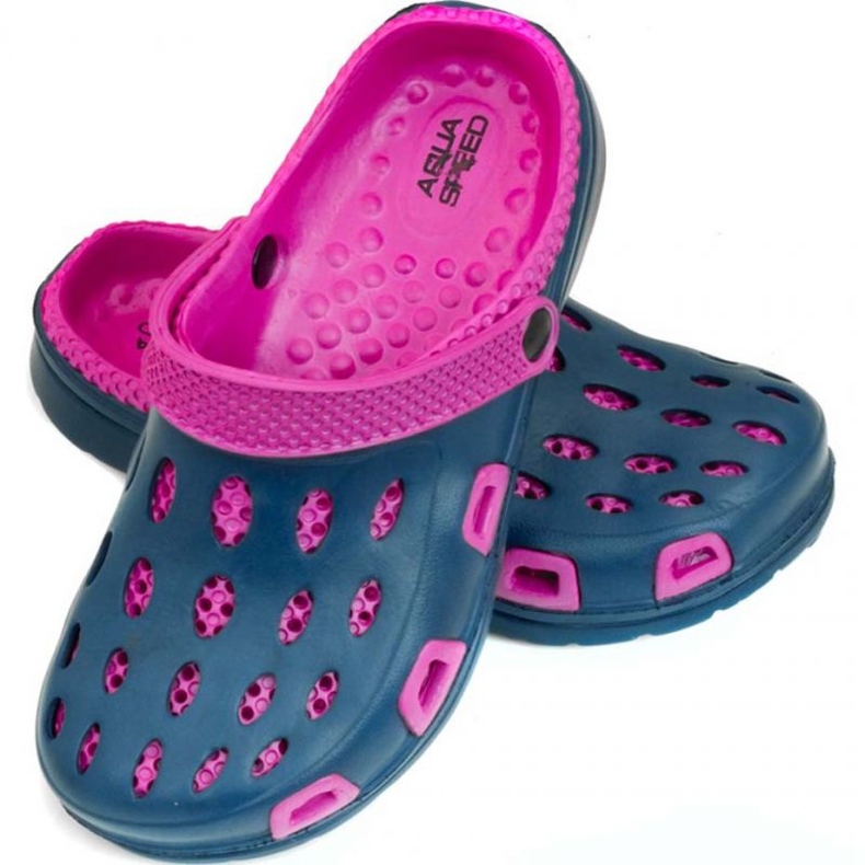 Pantuflas Aqua-Speed ​​Silvi, col 49, rosa y azul marino