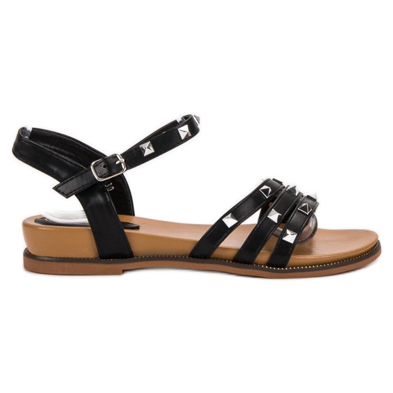 Renda Sandalias con tachuelas negro