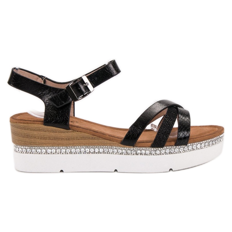Seastar Sandalias de moda con circonita cúbica negro