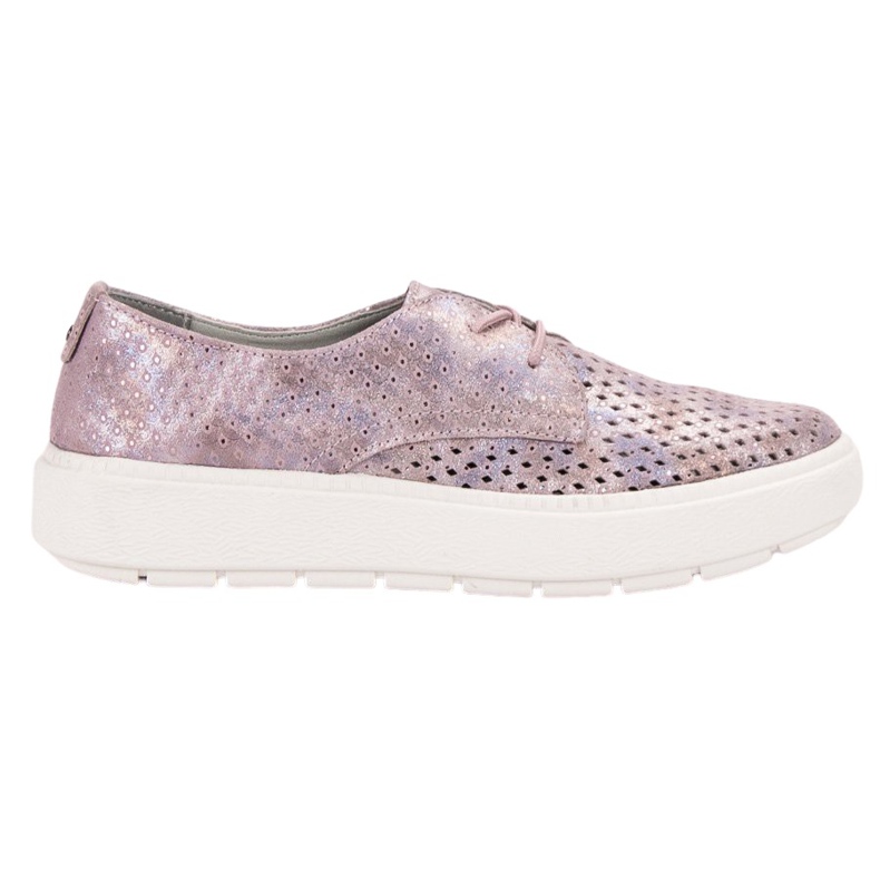 Goodin Zapatos de cuero ligero rosado multicolor