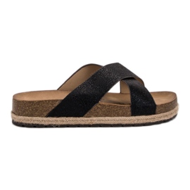 Goodin Cómodas pantuflas negras negro