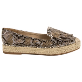 Alpargatas VICES con estampado de serpiente marrón multicolor