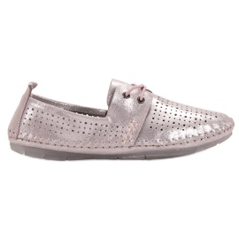 Zapatillas VINCEZA de piel rosado