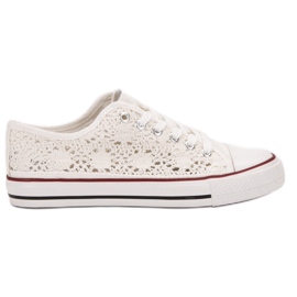 Renda Zapatillas de encaje blanco