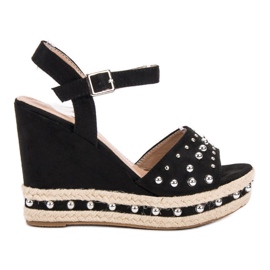 SHELOVET Sandalias con diamantes de imitación negro SHELOVET Sandalias con diamantes de imitación negro