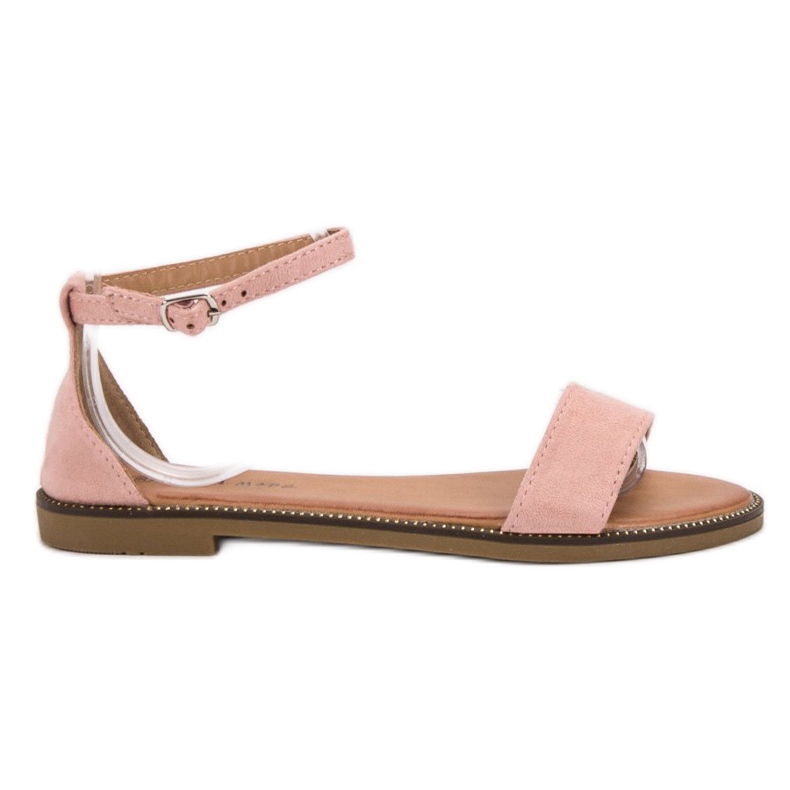 Laura Mode Sandalias planas clásicas rosado