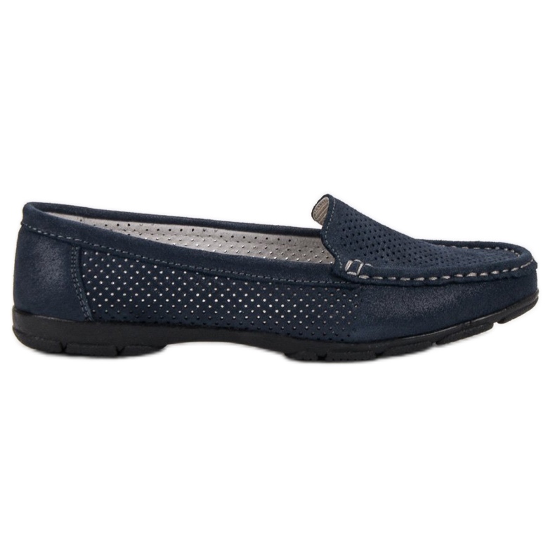 Mocasines VINCEZA de piel azul marino