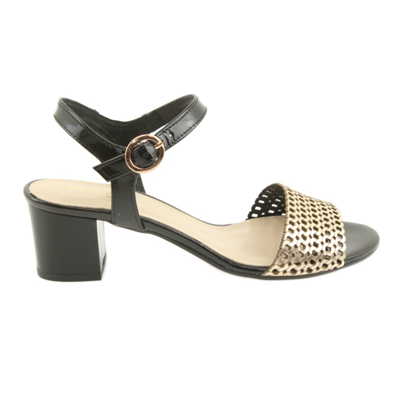Espinto Sandalias negras / doradas negro amarillo