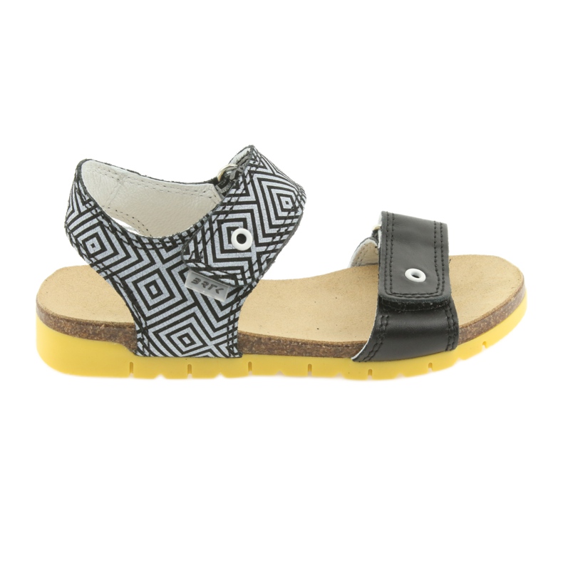 Bartek Sandalias de cuero para niñas 56183 Negro con patrón