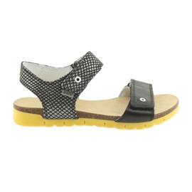 Bartek Sandalias de cuero para niñas 59183 Negro con patrón