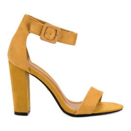 Goodin Sandalias de moda mostaza amarillo