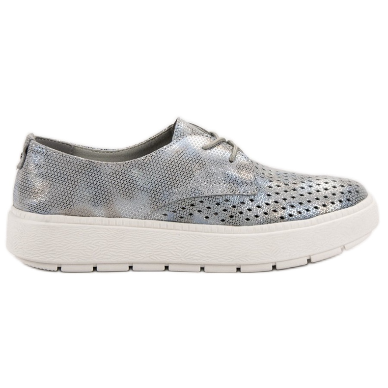 Goodin Zapatos de cuero ligero gris